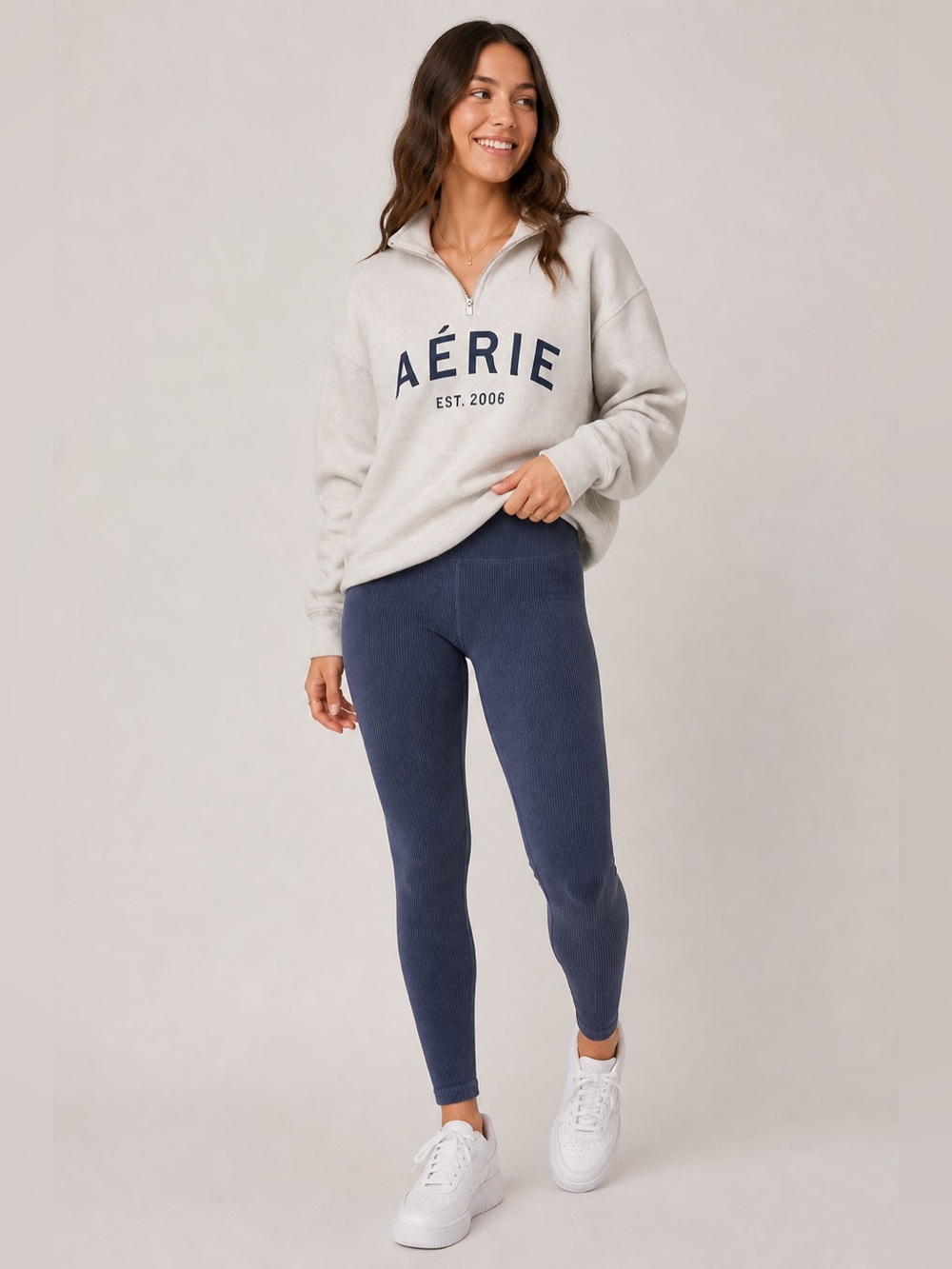 OFFLINE by Aerie Ribbed High Rise Leggings Navy XS NWT